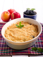 Apple and blackberry crumble