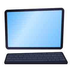 Modern laptop computer isolated on white background vector. Laptop keyboard isolated on white background technology communication vector. Flat laptop front view. Technology front view vector