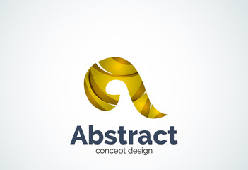 Abstract swirl logo template, smooth elegant shape concept