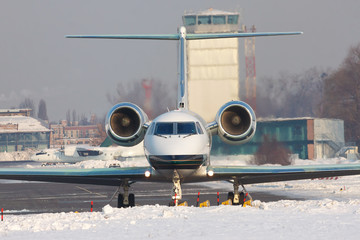 Business jet in the airport