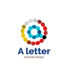 Vector modern minimalistic dotted letter concept logo