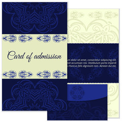 Set Vintage art, traditional  motifs elements. Vector decorative vintage postcard and envelope design for invitations.