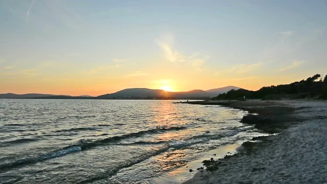 sunset in Maria Pia beach, Sardinia