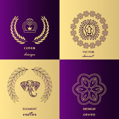 Luxury logos for decoration. Victorian style. For boutiques, restaurants, hotel.