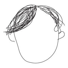 Doodle sketch of a hair style on white background