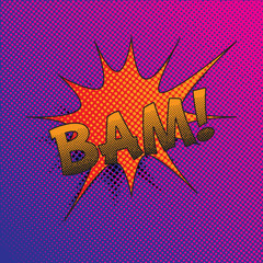 Colourful comic book style explosion vector effect
