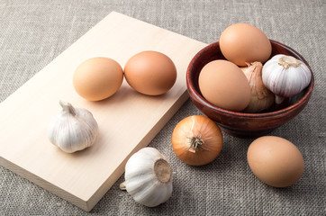 Ingredients for cooking in retro style