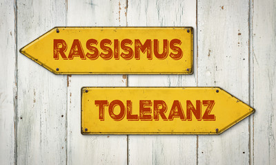 Wegweiser - Rassismus oder Toleranz