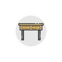 Working Desk Icon Illustration