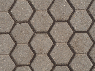 Hexagonal tiles on the road, background