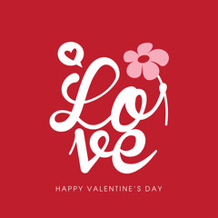 Fototapeta na wymiar Love quote poster. Happy Valentine's Day.