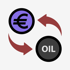 Money convert icon. Euro. Flat design style