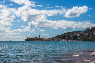 Obraz premium Budva old city view from the beach, Montenegro