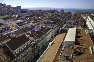View over Lisbon, Portugal towards river Tagus