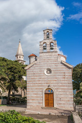 Fototapeta na wymiar Trinity church on the citadel of Budva on Montenegro