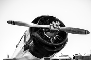 avion en noir et blanc, hélice d'avion
