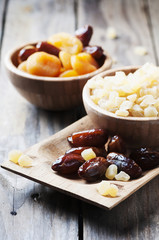Mix of dried fruits on the table