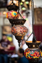 Chandelier in spice market, istanbul, Turkey