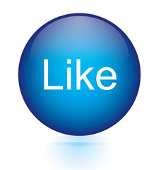 Like blue circular button