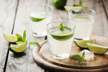 Summer cocktail with lime and mint