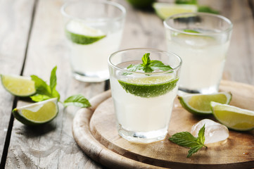 Summer cocktail with lime and mint