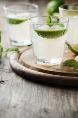 Summer cocktail with lime and mint