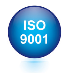 ISO 9001 blue circular button