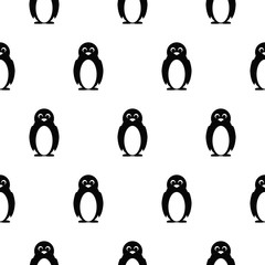 Penguin black and white kid pattern. Baby penguin toy vector seamless pattern for fabric print and apparel.