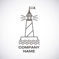 Vector lighthouse logo, modern line icon