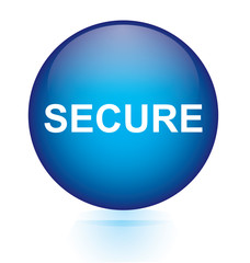 Secure blue circular button