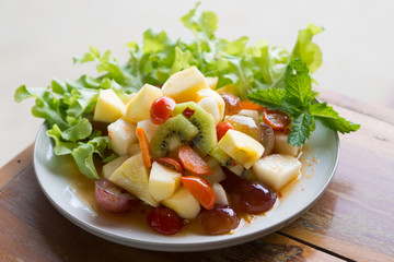 Spicy salad mixed fruit of Thai style