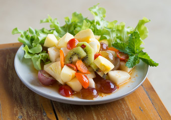 Spicy salad mixed fruit of Thai style
