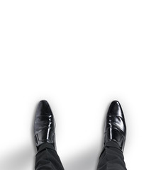 Business man standing at the beginning of a journey
