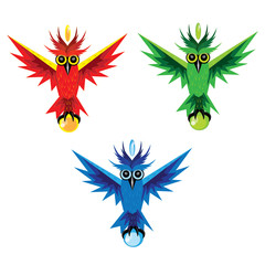 Three color owls