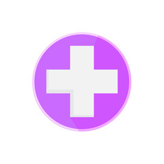 Flat Medical Hospital Icon With Long Shadow