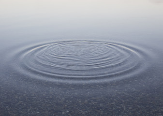 Fototapeta na wymiar Wasseroberfläche See mit kreisförmigen Wellen