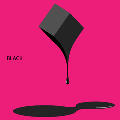 Black paint on a pink background