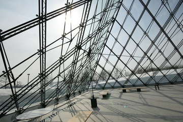 Internal glass of the building
