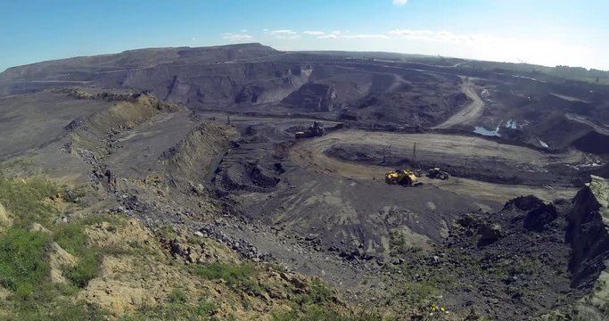 coal mine, working machinery/time lapse