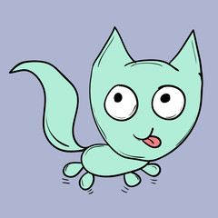 Funny cats. Suitable for childrens stories and fairy tales. Vector