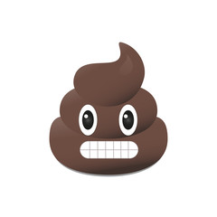 Shit emoji. Poo emoticons. Poop emoji face isolated. 