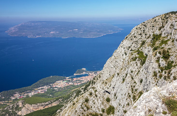 Fototapeta na wymiar Croatia, Dalmatia, Biokovo mountains sea panoramic landscape