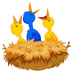 Three little birds in the nest