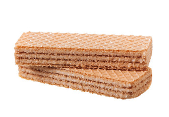 Sweet waffles isolated on white background.