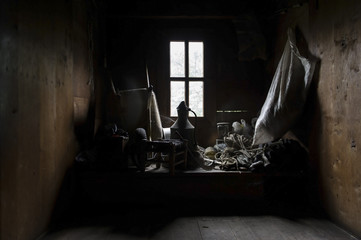 old things of traditional life in a room 