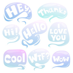 Cartoon air speech bubbles set