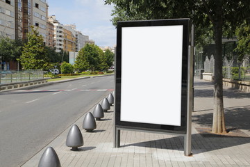 Blank advertisement in the street