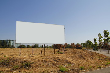 Blank billboard in a plot
