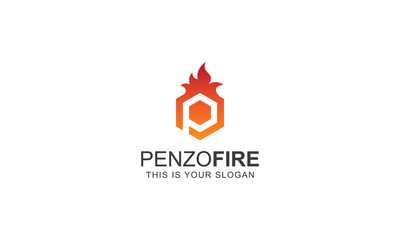 Fire Logo with Letter P