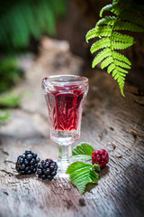 Sweet liqueur made of blackberries and alcohol
